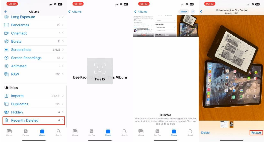 平定苹果14维修分享 iPhone14 上恢复已删除的照片 
