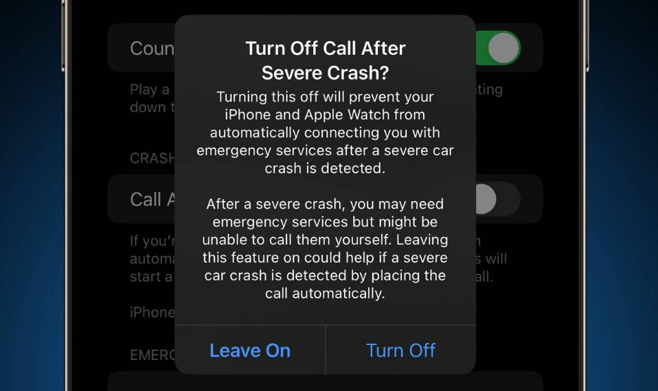 平定苹果14维修分享 iPhone 14 和 Apple Watch 上关闭崩溃检测 
